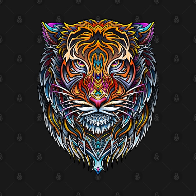 Tiger Face Viking Mandala by Winya