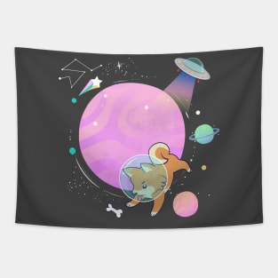 Astronaut Corgi Funny Dog Tapestry