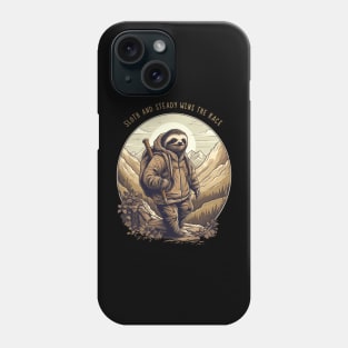 Sloth and Steady Wins the Race Hiking Phone Case