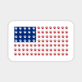 American flag made of paw prints Magnet