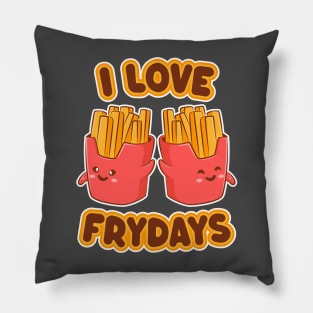 I Love Frydays - Funny Kwaii French Fries Pillow