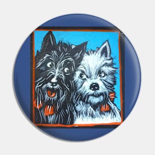 Black & white dogs Pin