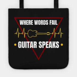 Guitar Heartbeat Line - Guitar Quotes Tote