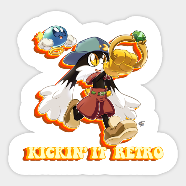 Kickin' it Retro Klonoa - Klonoa - Sticker | TeePublic Kickin' it Retro Klonoa - Klonoa - Sticker | TeePublic
