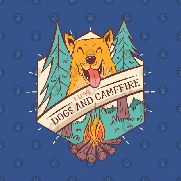 Dogs and Campfire by Safdesignx