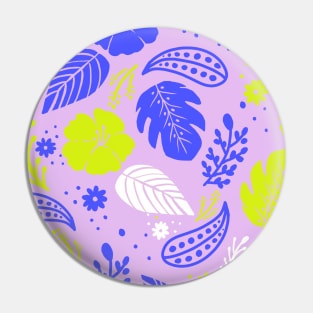 Foliage & Hibiscus Pattern - Lavender Pin