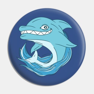 Crazy Smiling Dolphin Design Pin