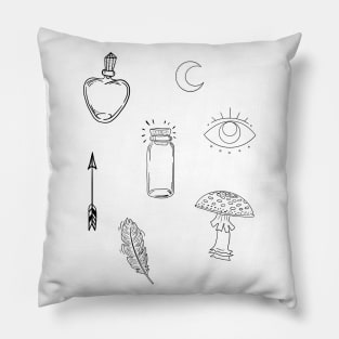 Minimalist mystic sticker pack Pillow