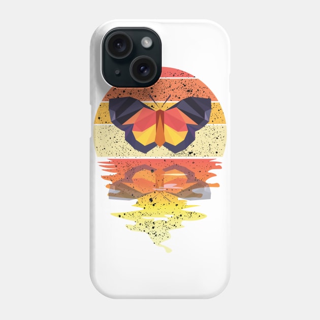 Vintage Butterfly reflected on lights of moon Phone Case by mutarek