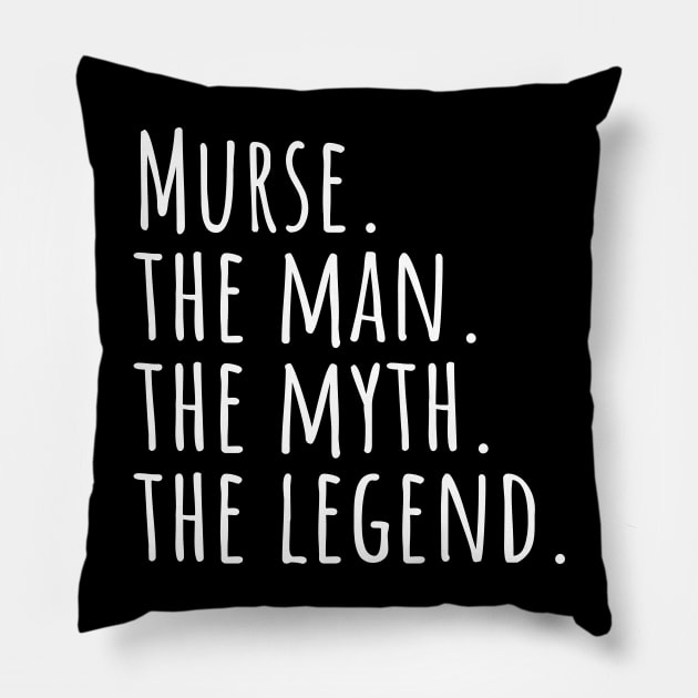 murse male nurse Pillow by Pharmacy Tech Gifts