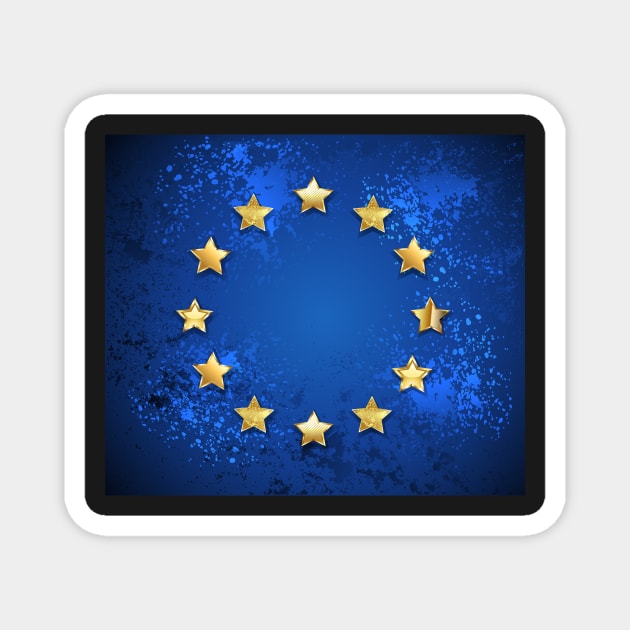 Grungy European Union symbol Magnet by Blackmoon9