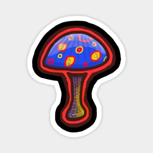 Red Blue Yellow Mushroom Magnet