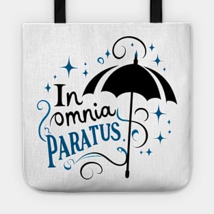 In Omnia Paratus - Umbrella and Scarf II - Typography Tote