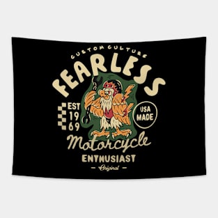 Fearless vintage motorcycle Tapestry