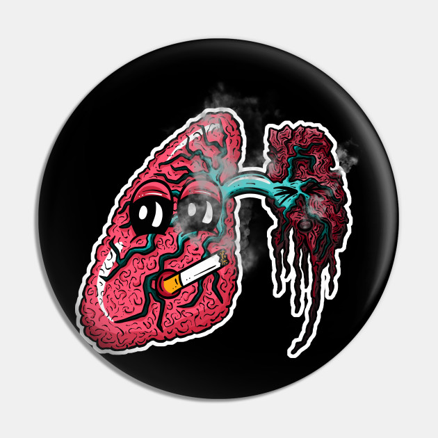 Smokers Lung! Cartoon Lungs - Smoker - Pin | TeePublic Smokers Lung! Cartoon Lungs - Smoker - Pin | TeePublic
