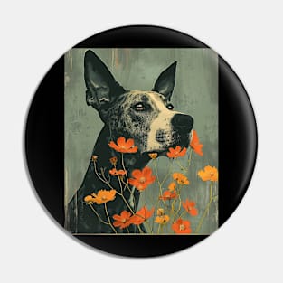 Great Dane Flowers Photo Art Design For Dog Onwer Pin