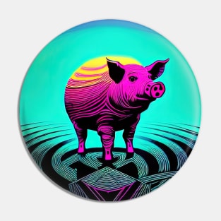 Psychedelic Pop art - PIG Pin