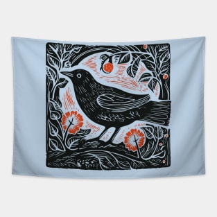 Lino Cut Bird Tapestry