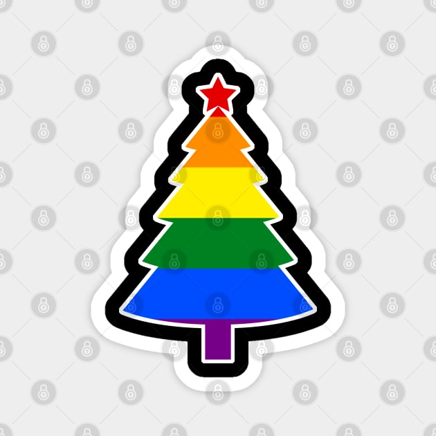 Christmas Tree LGBT Flag Gay Pride Rainbow Magnet by aaallsmiles