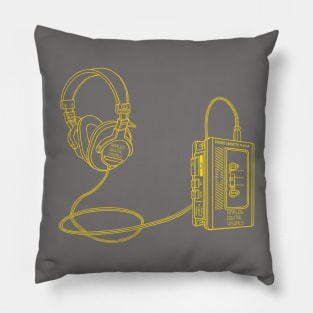Portable Tape Player (Vivid Yellow Lines) Analog / Music Pillow