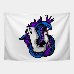 Snake Cobra Fire Blue Purple Tapestry