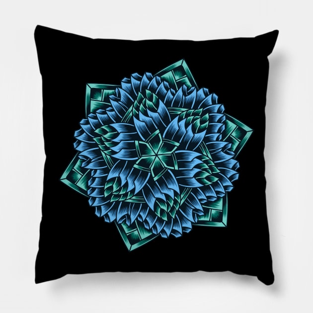 Artwork Illustration Six Sides Crystal Flower Pillow by Endonger Studio