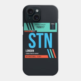 London (STN) Airport Code Baggage Tag Phone Case