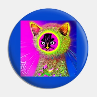 Psychedelic Cat- Mochi Pin