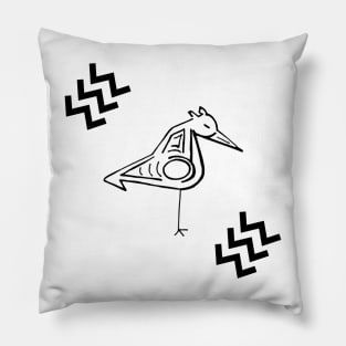 Abstract Heron Pillow