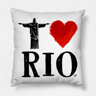 I Heart Rio de Janeiro (blk) by Tai's Tees Pillow