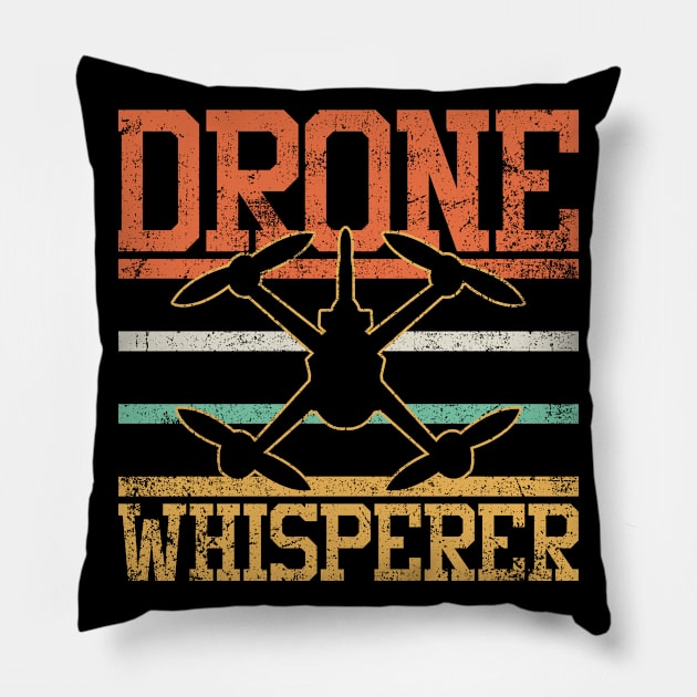 Drones Quadcopter Drone Pilot Vintage Pillow by KAWAIITEE