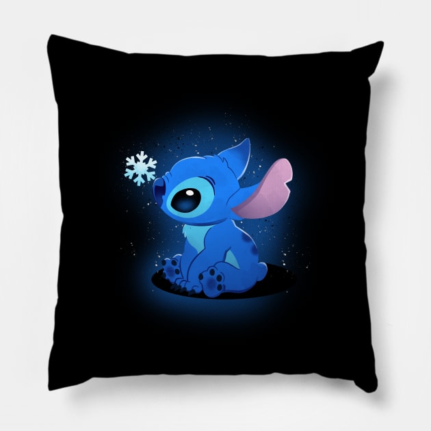 Stitch Winter Christmas Pillow by Digital Magician