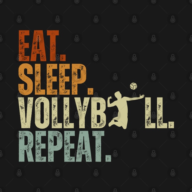 Eat Sleep Volleyball Repeat Funny Volleyball Players by Just Me Store