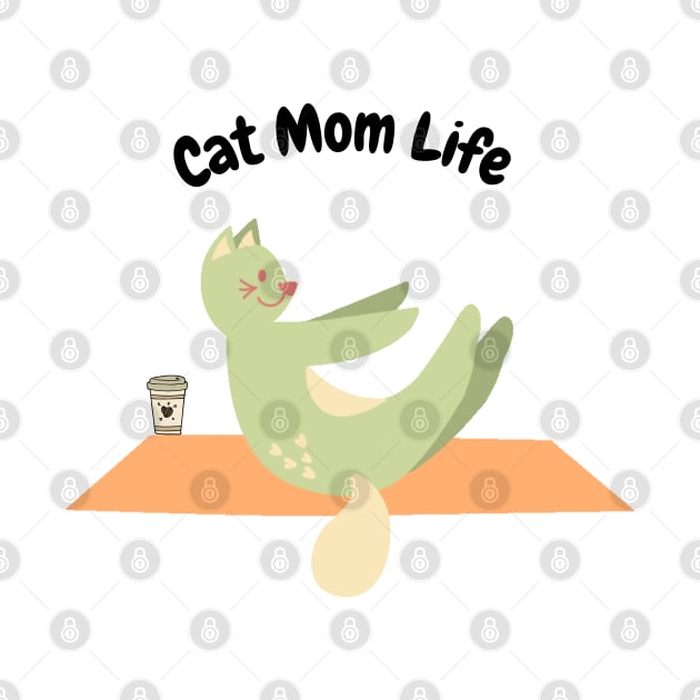 Cat Mom Life Coffee Yoga Lover Mom Gift by Mission Bear