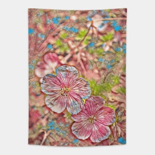 Pink Lunapic Geraniums Tapestry