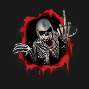 Skeleton Middle Finger T-Shirt