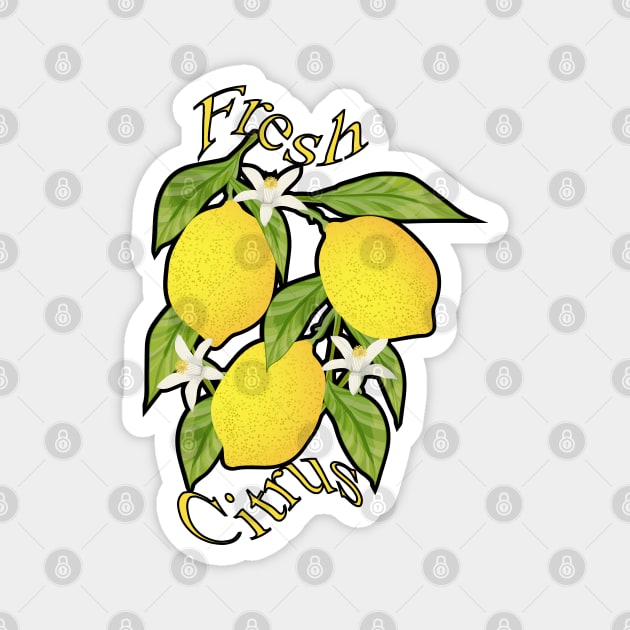 Fresh Citrus Lemons Magnet by Designoholic