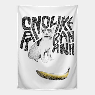 Cat no like banana Tapestry