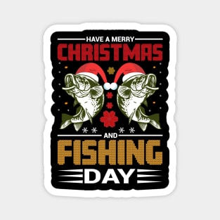 Christmas Fishing T - Shirt Design Magnet