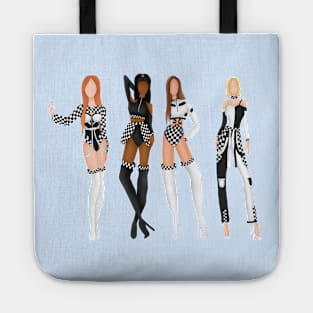 badass black and white fashion design Tote