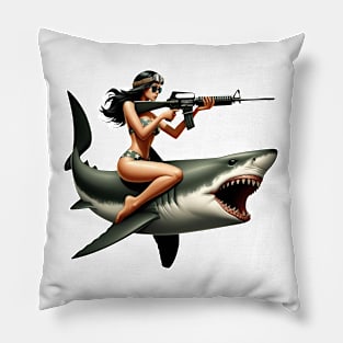 Tactical Girl and Shark Pillow