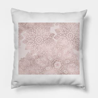 Rose gold mandala - blush pink Pillow