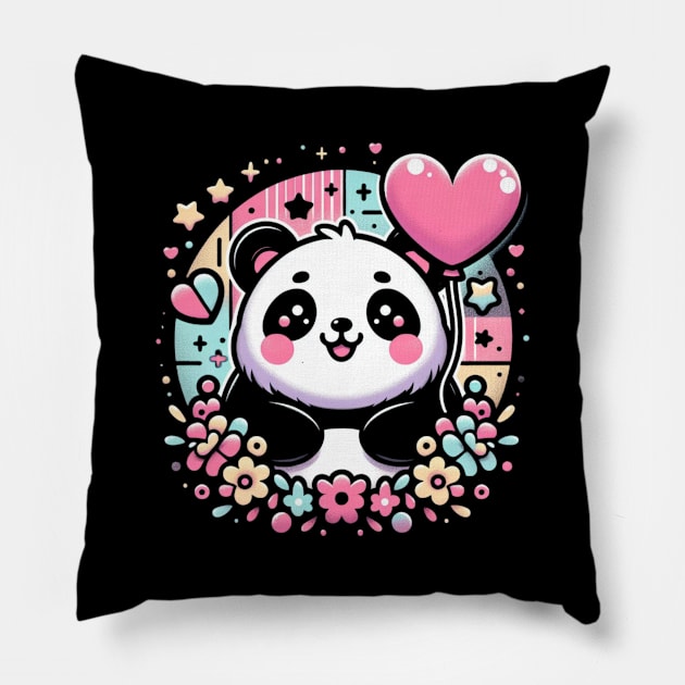 Panda's Valentine Pillow by TaansCreation 