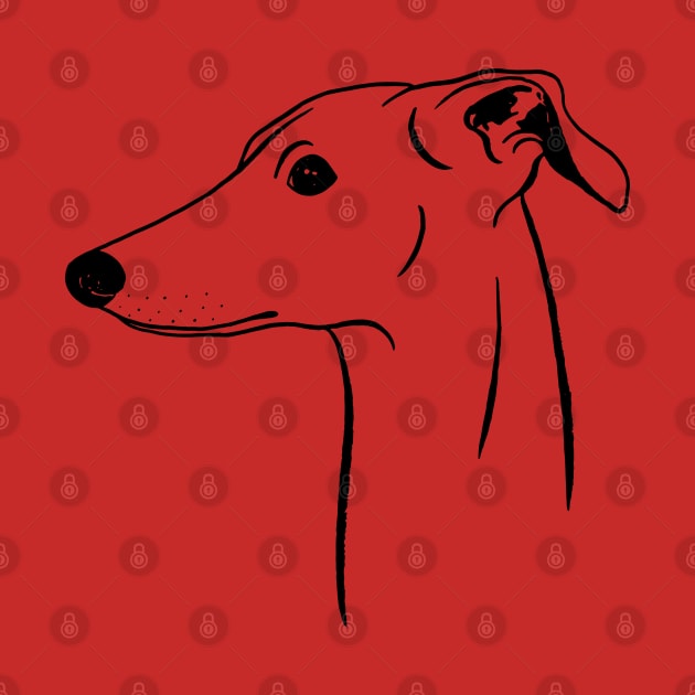 Italian Greyhound (Black and White) by illucalliart