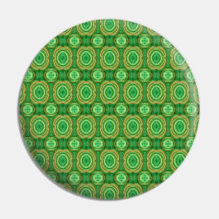 Abstract Green Circle Elements Pattern Pin