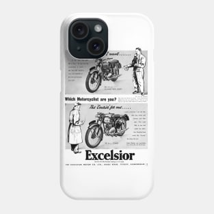 Vintage Excelsior motorbike advert Phone Case