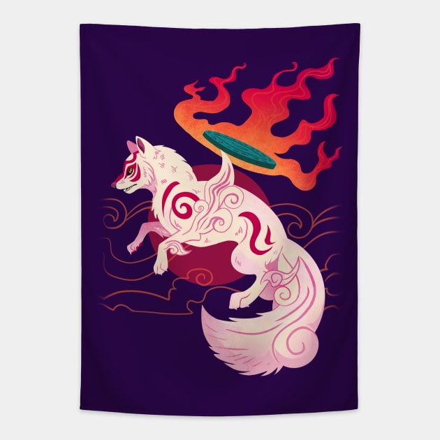 Okami Amaterasu Tapestry by sophieeves