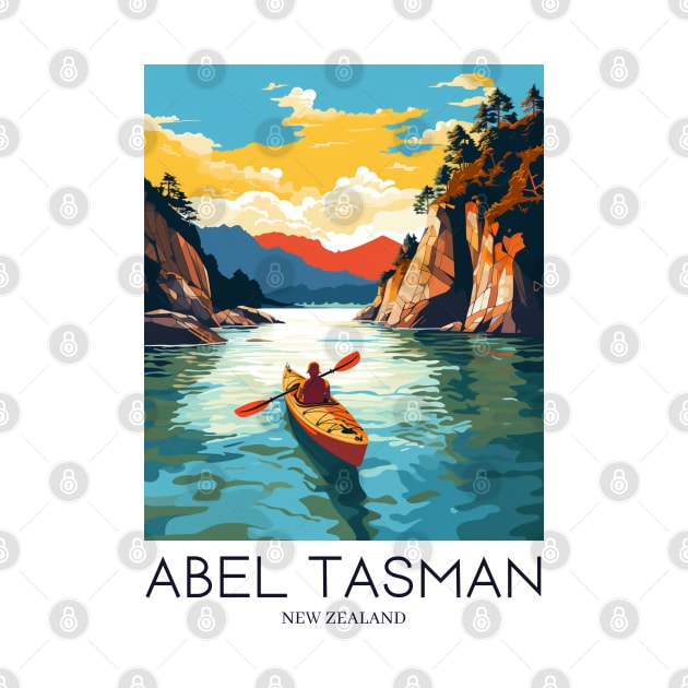 A Pop Art Travel Print of Abel Tasman National Park - New Zealand by Studio Red Koala