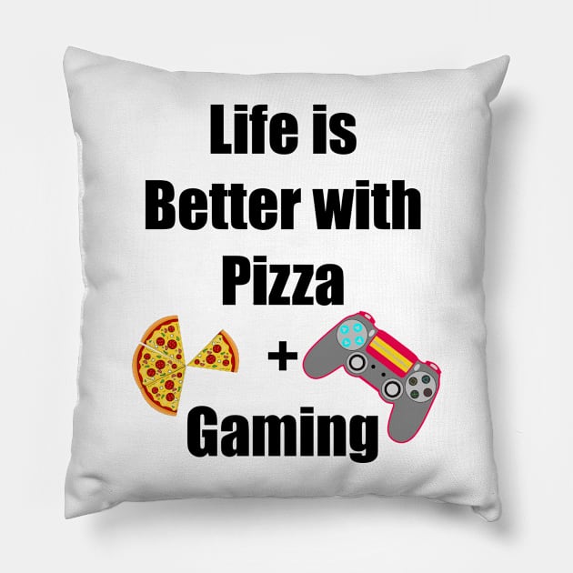 Pizza and Gaming is my life Pillow by PlanetMonkey