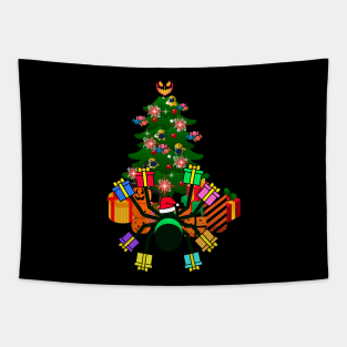 Halloween and Christmas Spider With Navidad Presents Tapestry